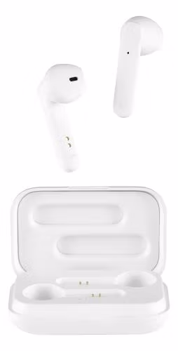 True Wireless Stereo hörlurar med laddningsetui, semi-in-ear, BT 5, mattvit