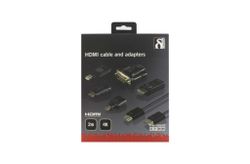HDMI/DisplayPort/DVI adapter kit, HDMI kabel 2m, 4K, svart