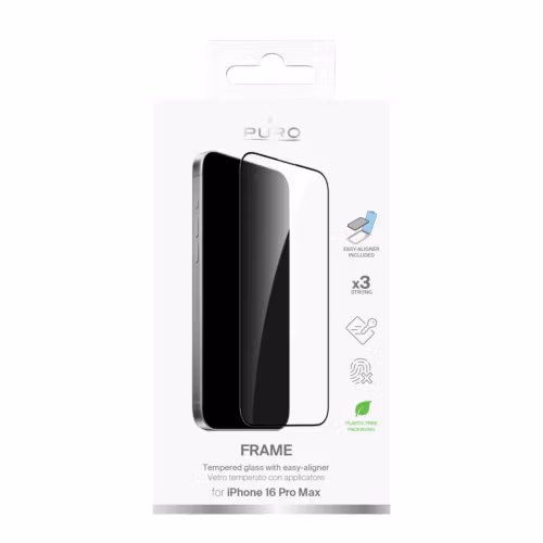 Skärmskydd i Härdat Glas med Ram – iPhone 16 Pro Max