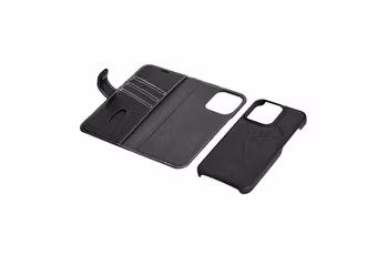 📱 iPhone 12 Mini Läderplånbok – Avtagbart Fodral – Svart