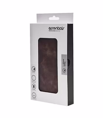 📱 iPhone 13 Pro – Avtagbart Plånboksfodral i Äkta Läder, Grå