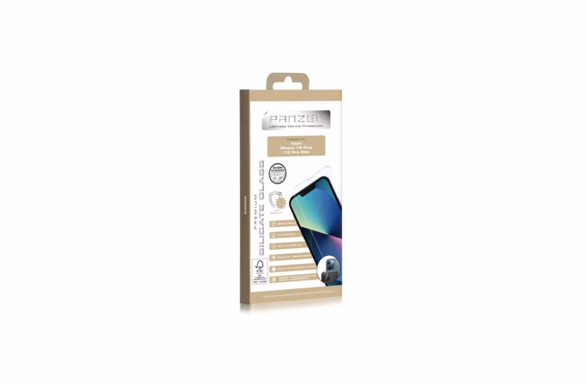 iPhone 13 Pro Max / 14 Plus – PANZER® Full-Fit Skärmskydd i Silikatglas