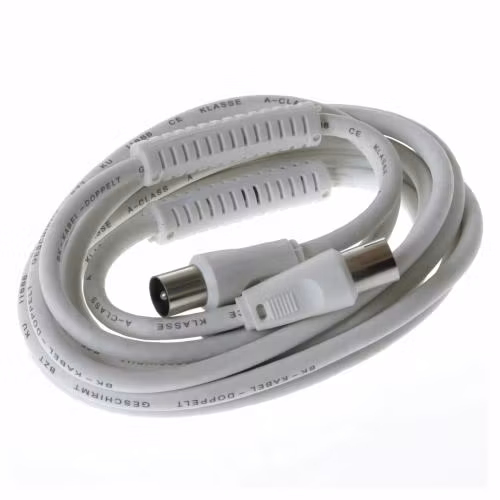 Antennkabel 5m IEC hane/hona klass B med ferrit 85dB