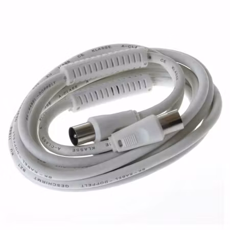 Antennkabel 5m IEC hane/hona klass B med ferrit 85dB