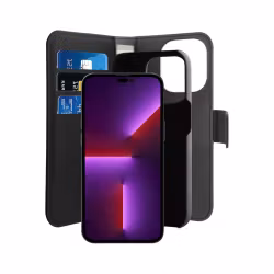 Puro Wallet Detachable 2-i-1 Plånboksfodral för iPhone 14 Pro – Svart