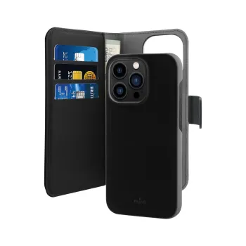 Puro Wallet Detachable 2-i-1 Plånboksfodral för iPhone 14 Pro – Svart