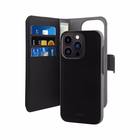 Puro Wallet Detachable 2-i-1 Plånboksfodral för iPhone 14 Pro – Svart