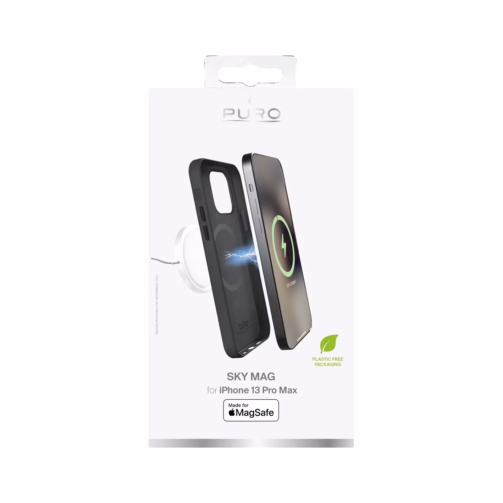 Puro Sky Mag Made for MagSafe-skal för Apple iPhone 13 Pro Max i förpackning