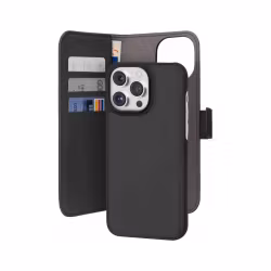 Puro Wallet Detachable 2-i-1 Plånboksfodral för iPhone 15 Pro Max – Svart