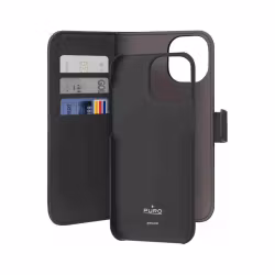Puro Wallet Detachable 2-i-1 Plånboksfodral för iPhone 15 Pro Max – Svart