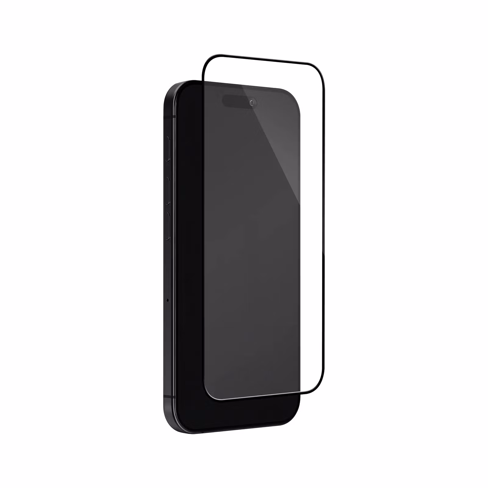 DELTACO Full Fit skärmskydd i härdat glas monterat framför iPhone