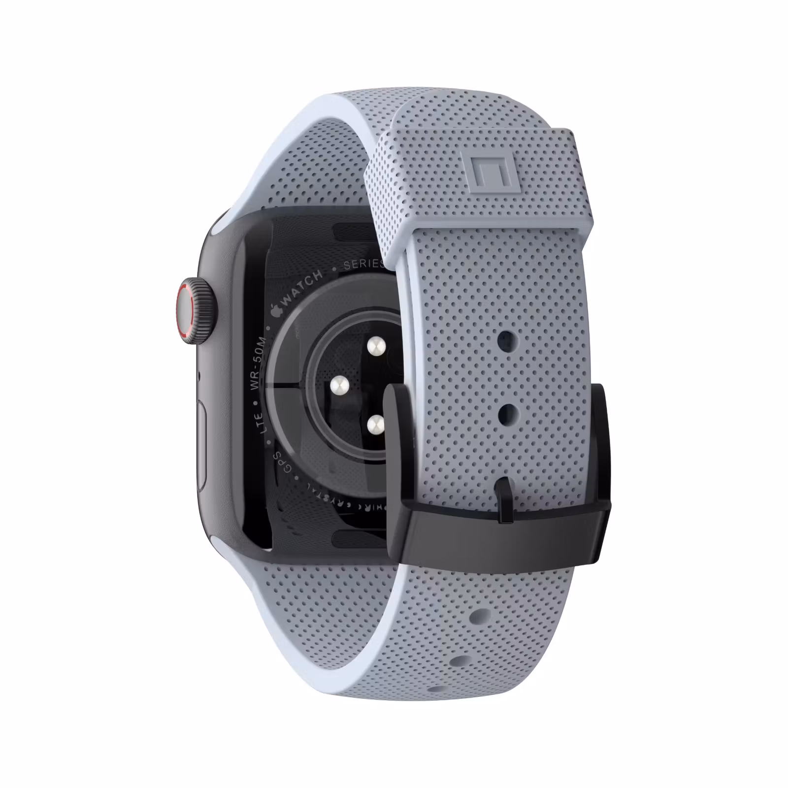 UAG Aurora Apple Watch-armband i Soft Blue med spänne och ventilerande struktur