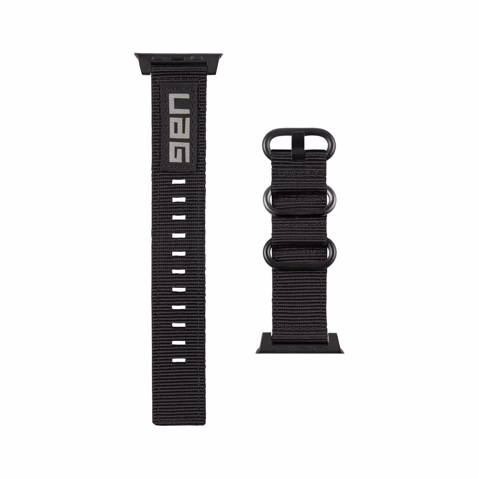 UAG NATO Eco svart nylonarmband för Apple Watch med metallringar