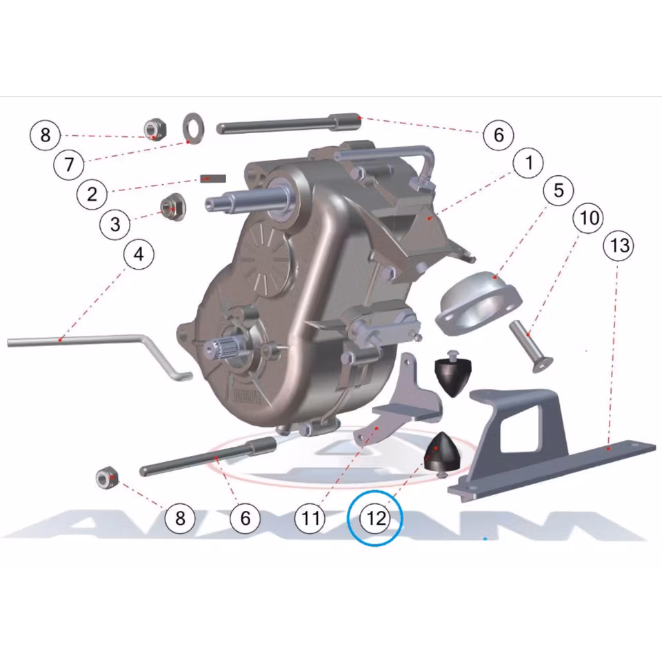 Vibrationsdämpare till växellåda - Aixam (Beg)