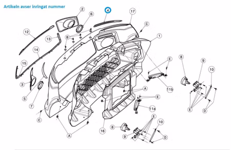 Krom detalj höger strålkastare fram - Ligier JS50 (Gen 1)