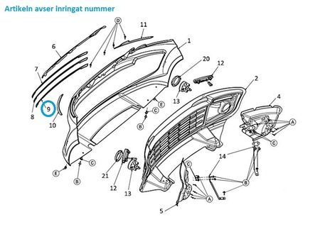 Nedre kromlist främre grill - Ligier JS50 (1412531)