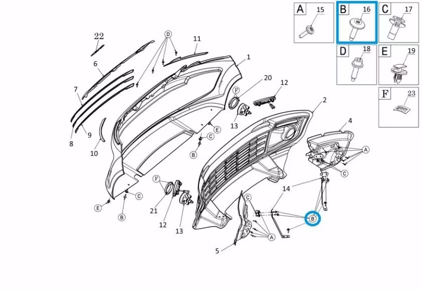 Skruv till dimljusstag - Ligier JS50/JS50L M6x20 (L0002250)