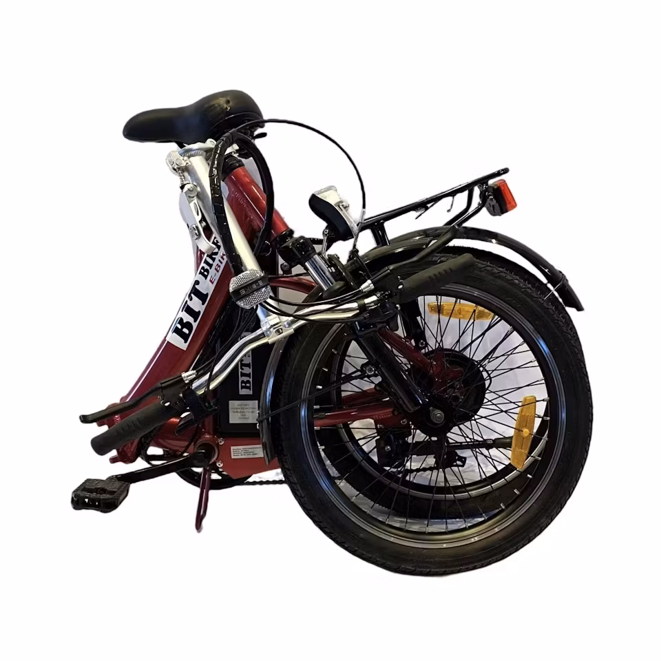 Hopfällbar Elcykel Vinröd (25Ah)