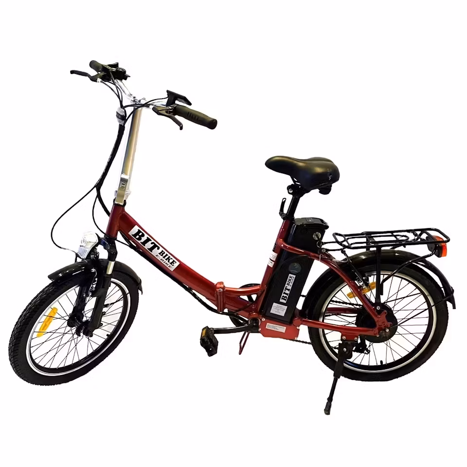 Hopfällbar Elcykel Vinröd (25Ah)