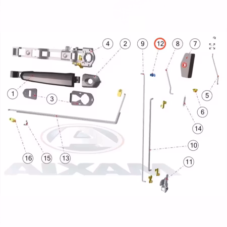 Plastfäste/clips till dörrhandtag Aixam/Ligier (Blå)