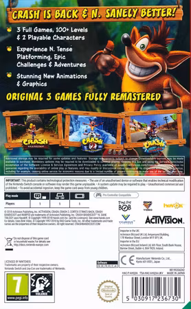 (Nytt) Crash Bandicoot N´sane Trilogy - Nintendo Switch