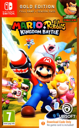 (Nytt) Mario + Rabbids Kingdom Battle: Gold Edition - Nintendo Switch *Code in a box*