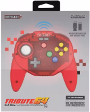 (Nytt) Retro-Bit Tribute 64 2.4 GHz Wireless Controller V2-  N64 Nintendo 64