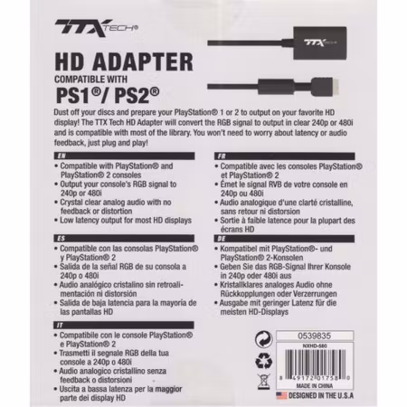 (Nytt) TTX Tech HD Adapter Ps1 / PS2