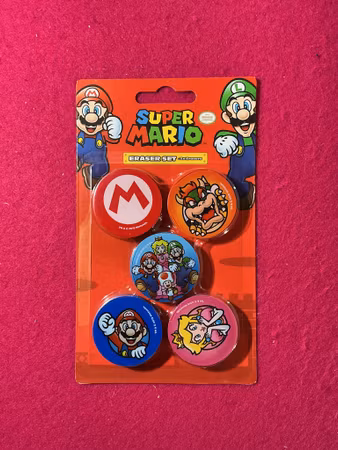 Super Mario Eraser Set 5-pack