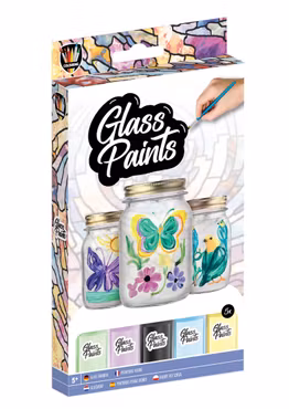 Glas färg 5-pack med pensel