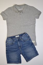 Pikétröja & jeans shorts, Storlek 128