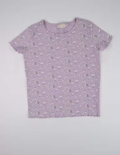 Ribbad T-shirt, storlek 98/104
