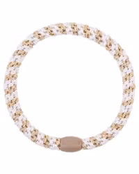 Kknekki Slim white-beige glitter stripe