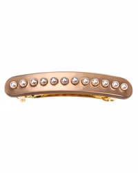 Hairclip 9cm w-Pearls Beige Handmade