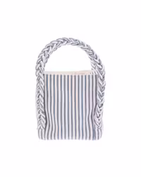 Small shopper mw Ticking fabric blue