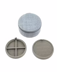 Jewlery box round Belgian linen