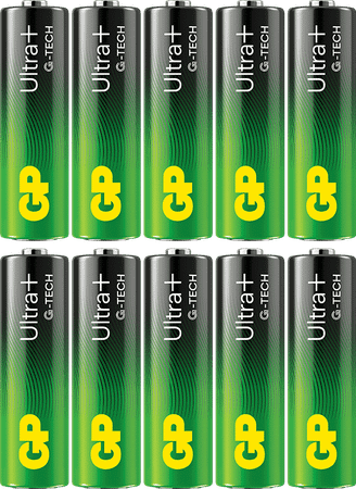 GP Ultra Plus Alkaline AA-batteri, LR06, - 10-pack