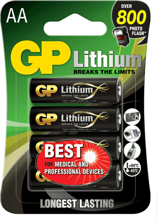 GP AA-Litiumbatteri, LR06, - 4-pack
