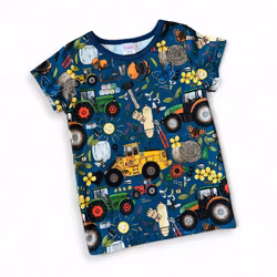 T-shirt, traktorer blå