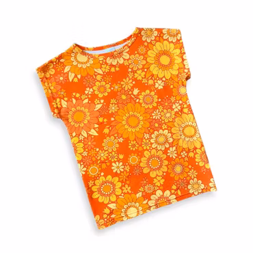 Retro T-shirt, blossom orange/gul