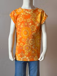 Retro T-shirt, blossom orange/gul