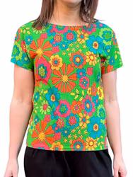 Retro topp vuxen, Liv grön/multi