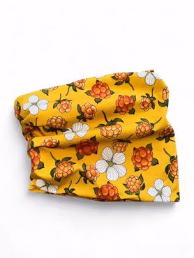 Halsbuff hjortron, senapsgul