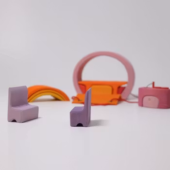 Portabelt litet dockhus - Rosa - från Grimms