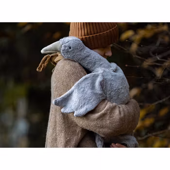 Stor Gås med värmekudde - Grå