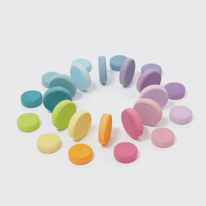 Pastellsmynt i trä - från Grimms