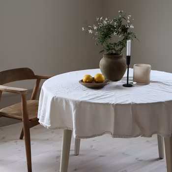 Vide Rund Bordsduk Offwhite
