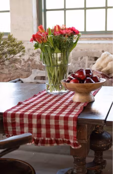 Löpare Rutmönster Röd