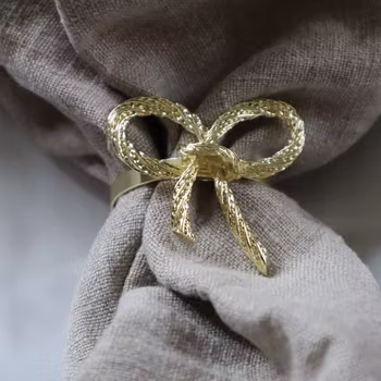 Servettring Rosett Guld
