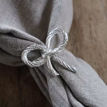 Servettring Rosett Silver